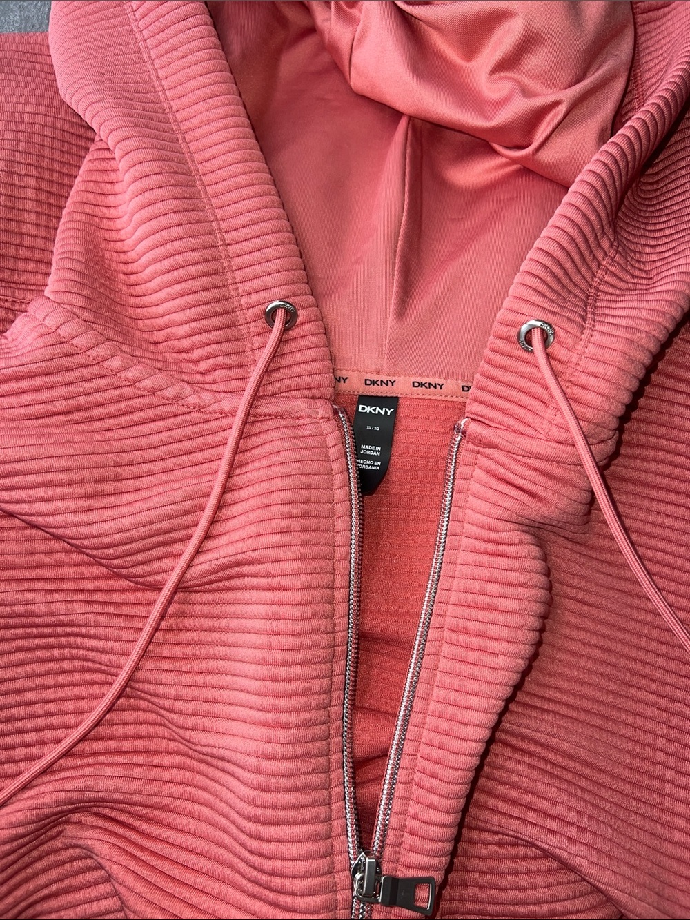 Dkny Rose Pink Full-Zip Hooded Sweatshirt - Picture 5 of 5